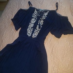 Boho Dress with Embroidered Flowers NWOT